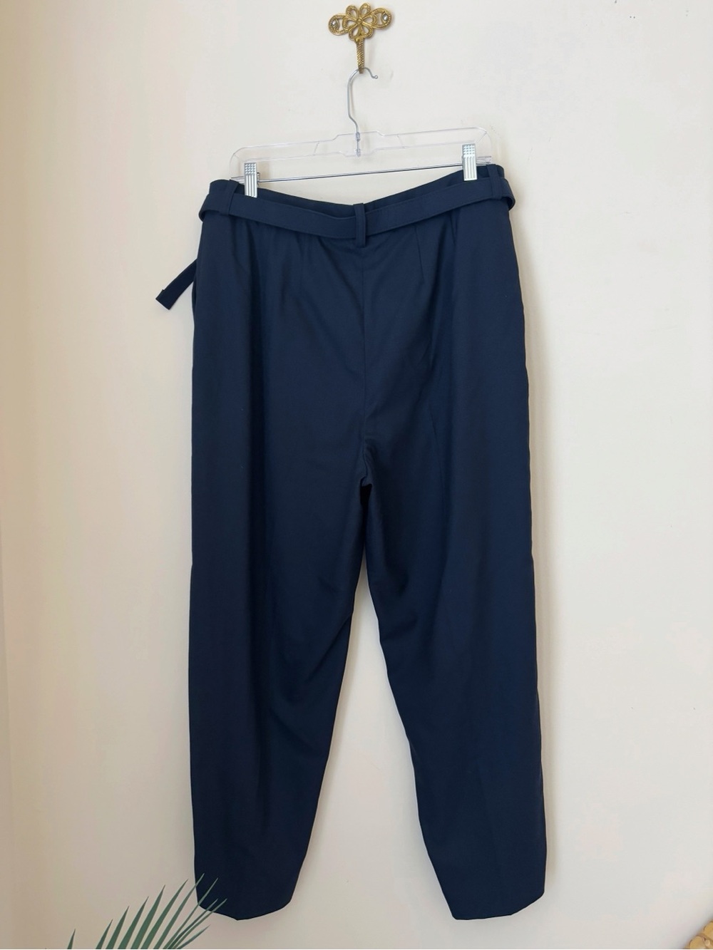 Reiss Navy Freja Tapered Belted Trousers Sz 12R NEW NWT - Picture 4 of 7